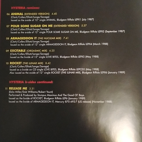 EUC Def Leppard 'Hysteria' Deluxe Edition Double CD - Picture 11 of 12